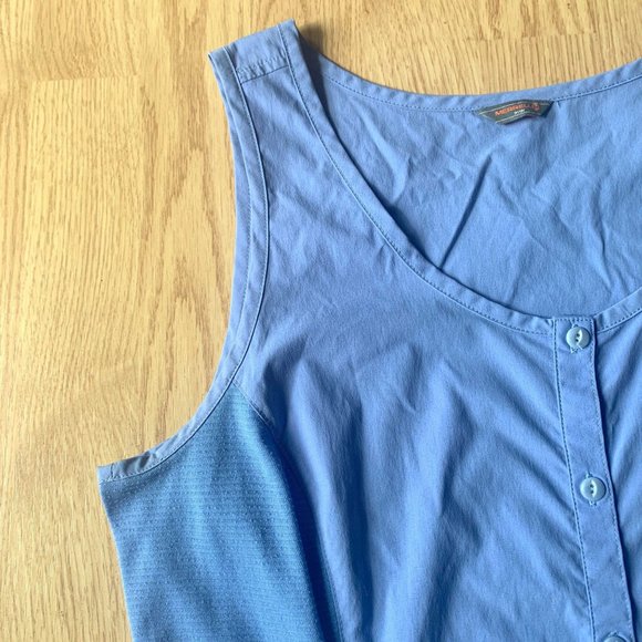 MERRELL Claire Selectwick Periwinkle Sleeveless Double Hem Tunic Tank Sz M - Picture 3 of 9